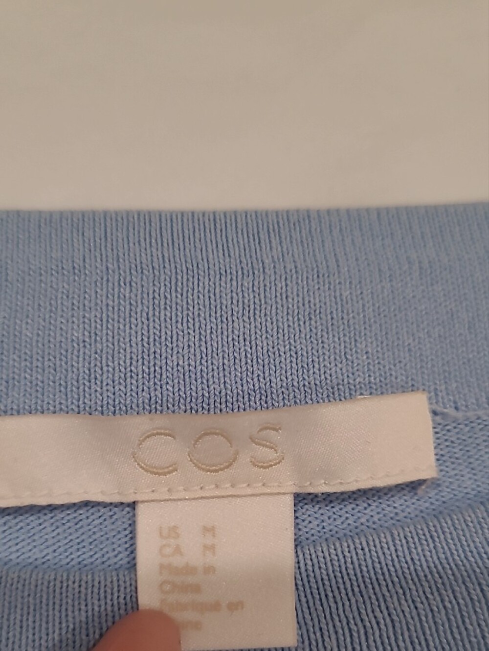 COS Light Blue Ruffle Bell Sleeve Top - Picture 2 of 6